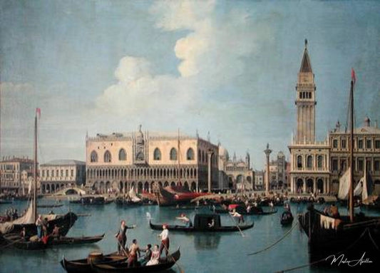 Une vue du Grand Canal - Giovanni Antonio Canal - Reproductions de tableaux et peintures haut de gamme