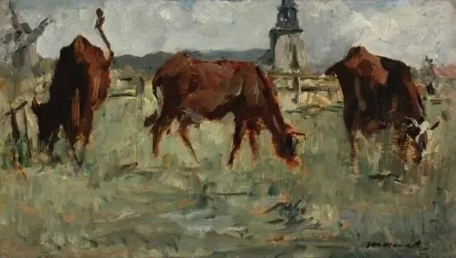 चरागाह में गायें - Édouard Manet