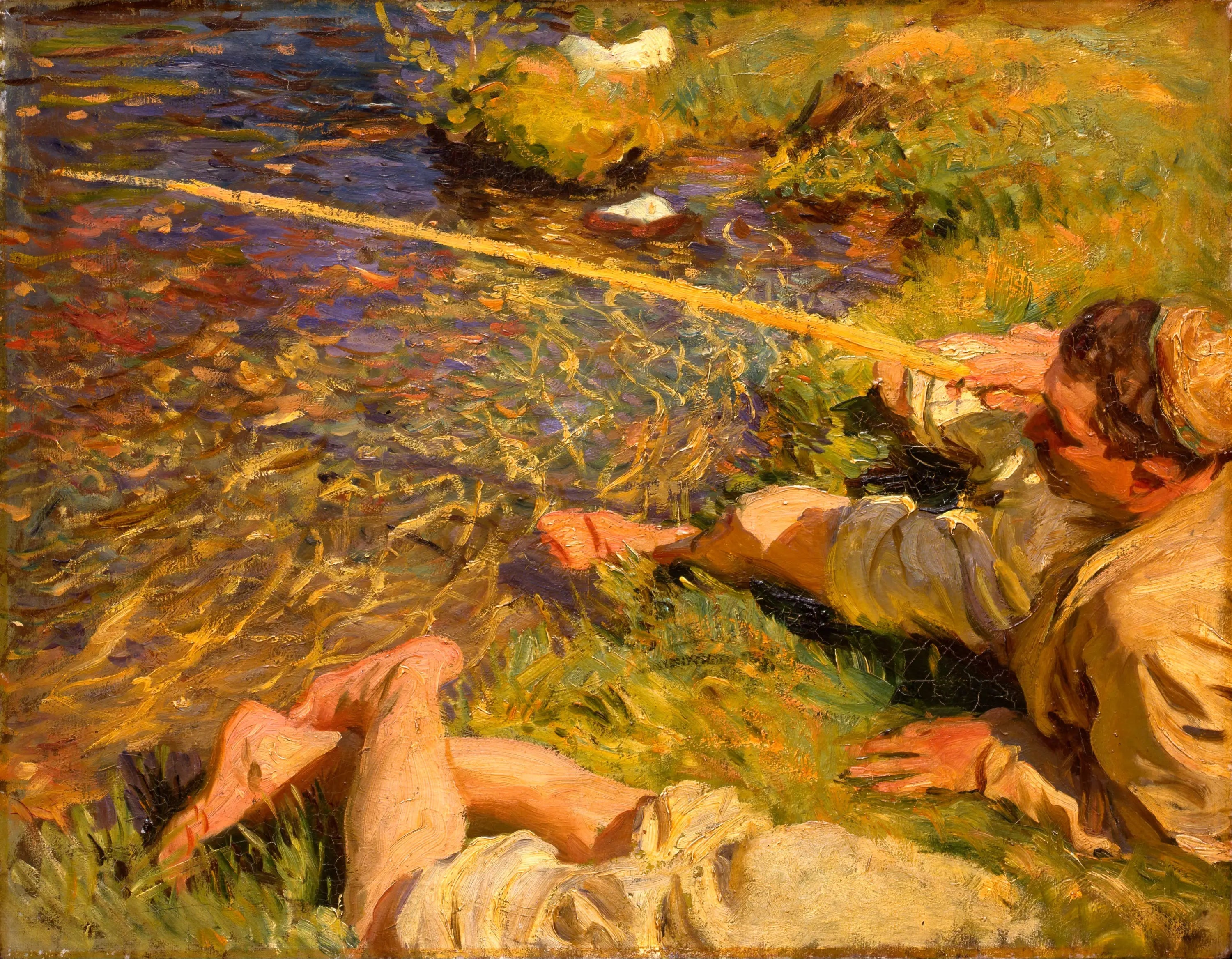 Val d'Aoste : Un homme à la pêche - John Singer Sargent image 1 reproduction d’œuvre d’art à l’huile