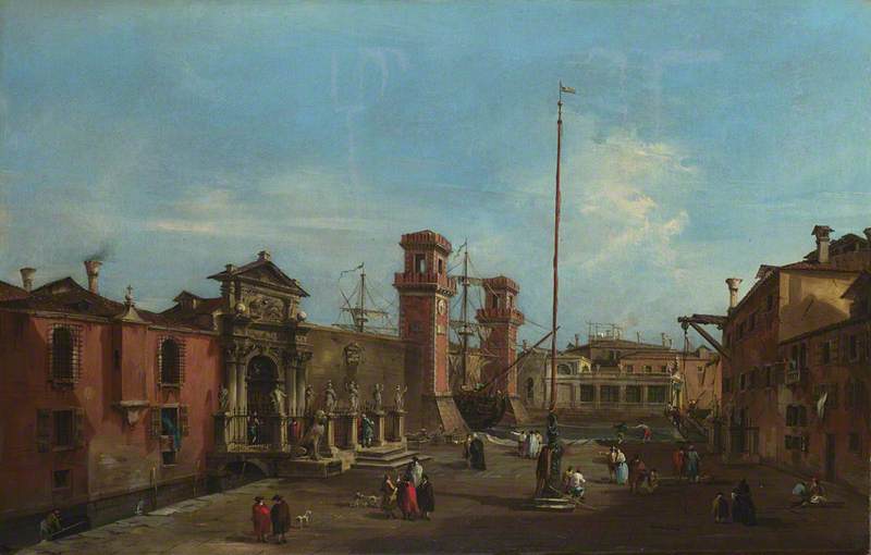 Venise : L'Arsenal - Francesco Guardi image 1 copie peinte à la main à l’huile
