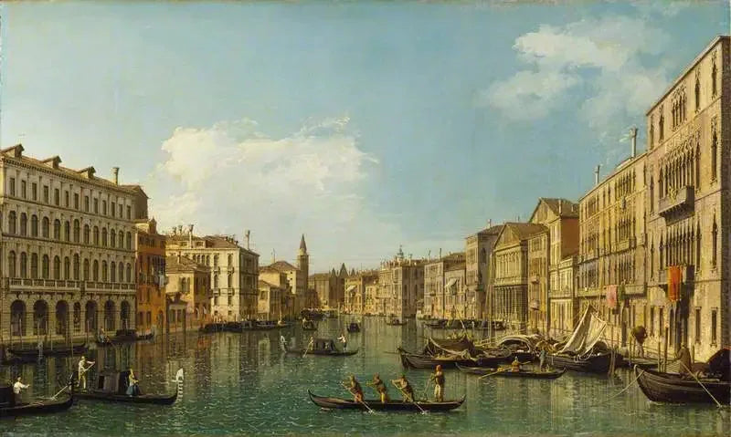Venise : le Grand Canal du Palazzo Foscari à la Carità - Canaletto image 1 copie de tableau peinte à la main