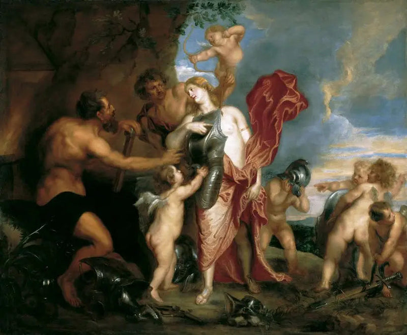 वीनस वल्केन से एनिए के हथियार प्राप्त कर रही हैं - Antoine van Dyck