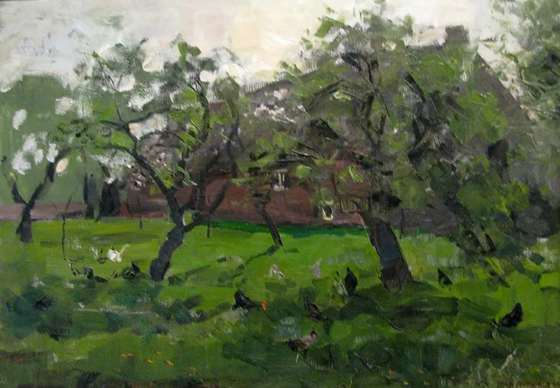 मुर्गियों के साथ बाग - पीट मॉंड्रियन