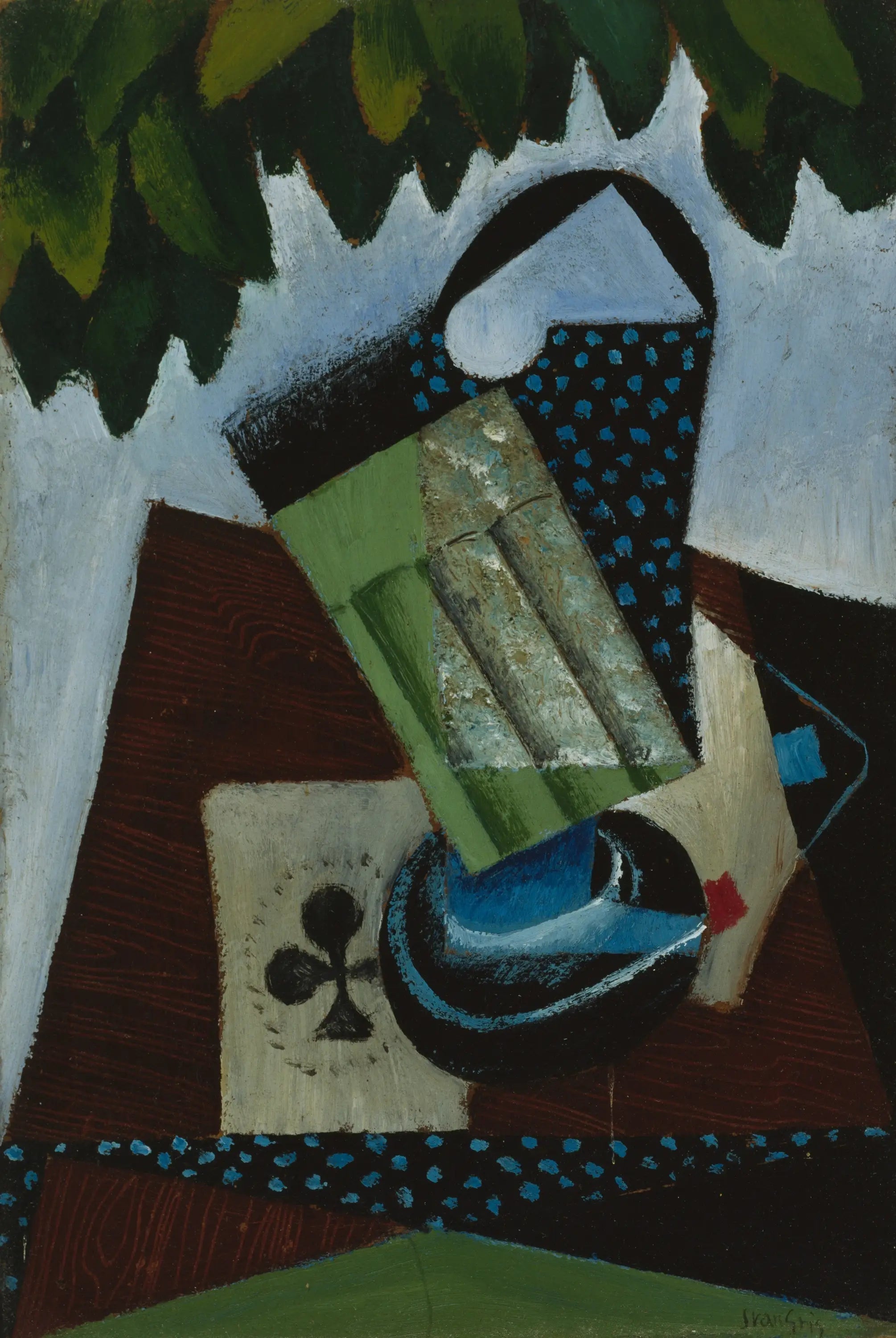 Verre et cartes à jouer - Juan Gris - Alpha Reproduction