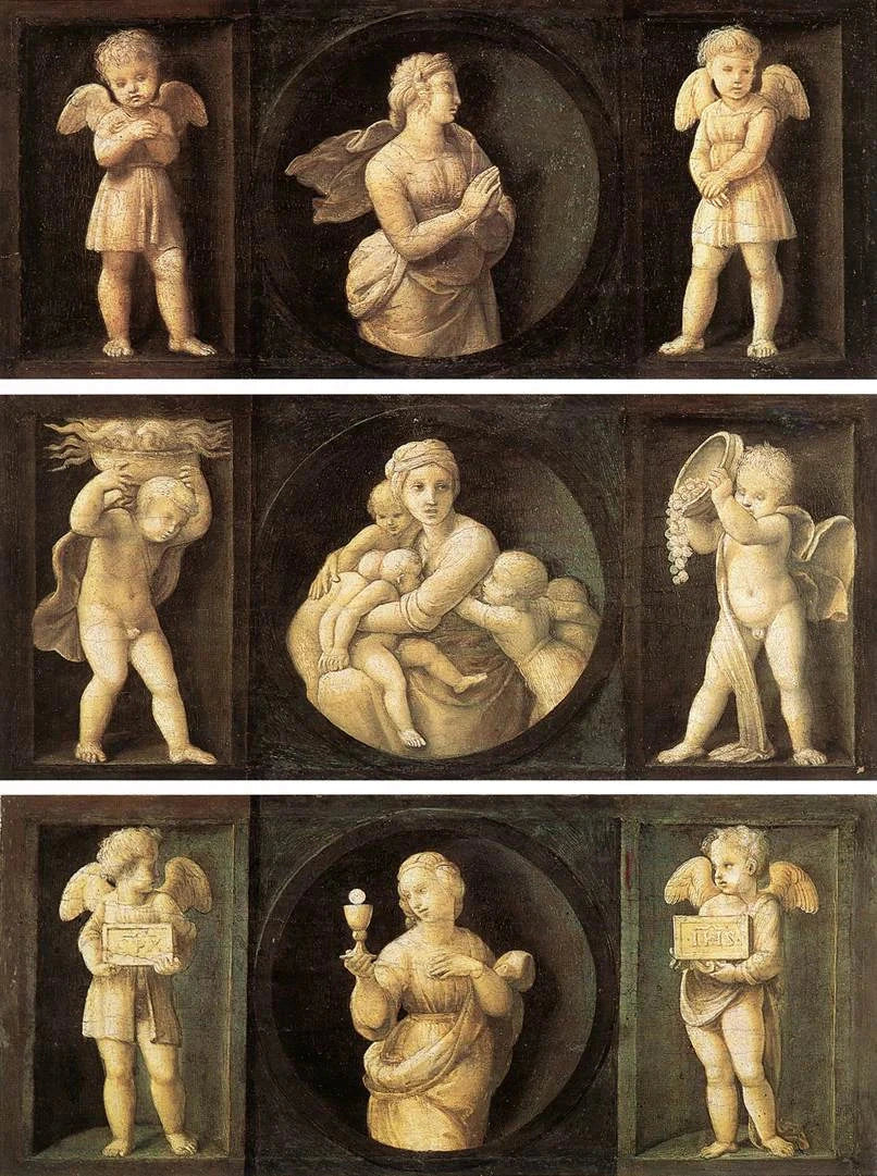 Foi, Espérance et Charité, prédelle Baglioni, 1507 – Raphaël