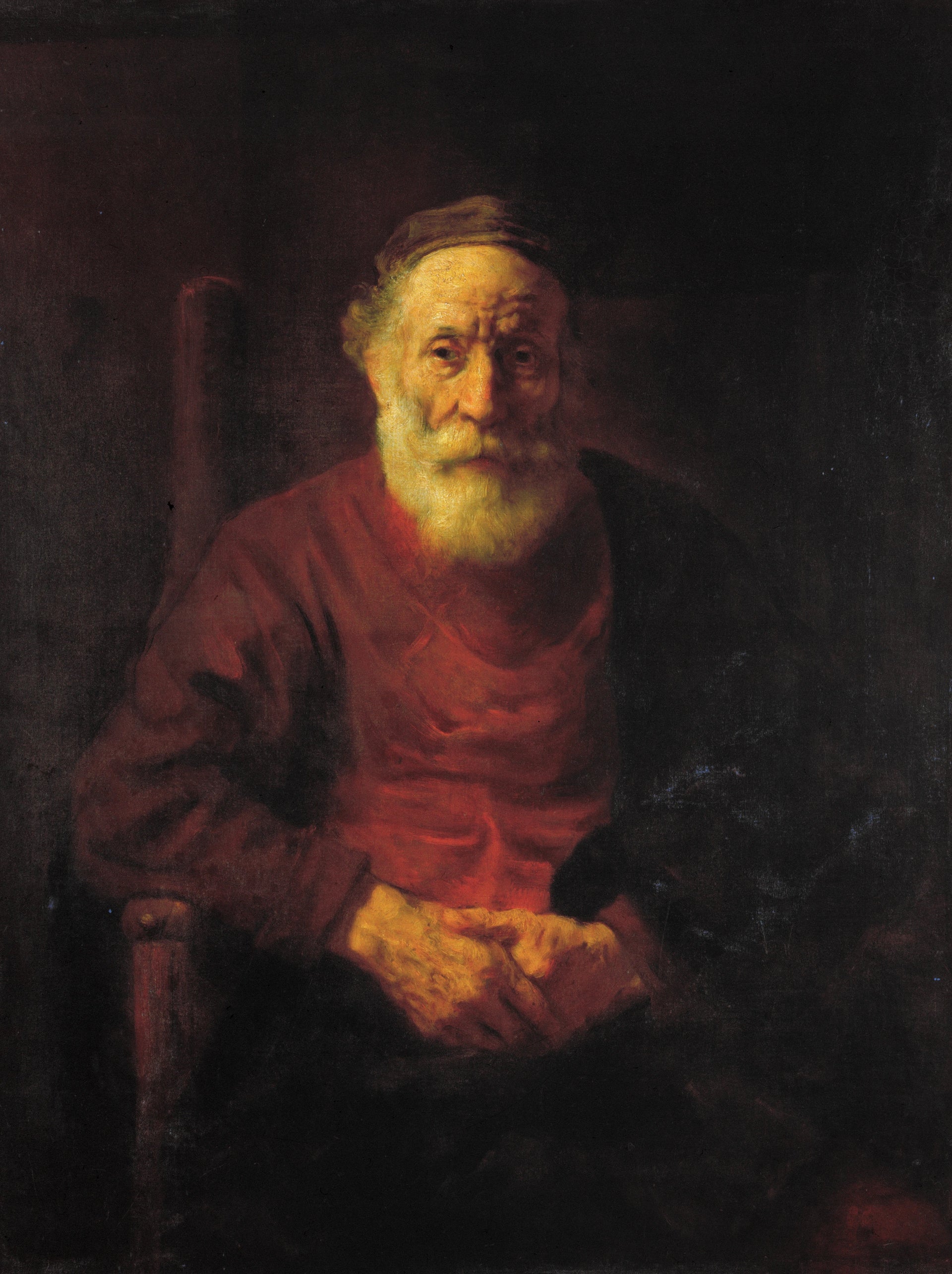 Le Vieil Homme en rouge — Rembrandt, vers 1652–1654, musée de l’Ermitage