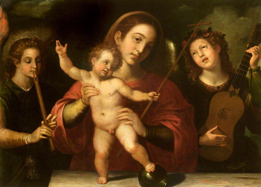 Vierge à l'Enfant avec des anges musiciens - Francisco Ribalta image 1 reproduction artisanale de tableau
