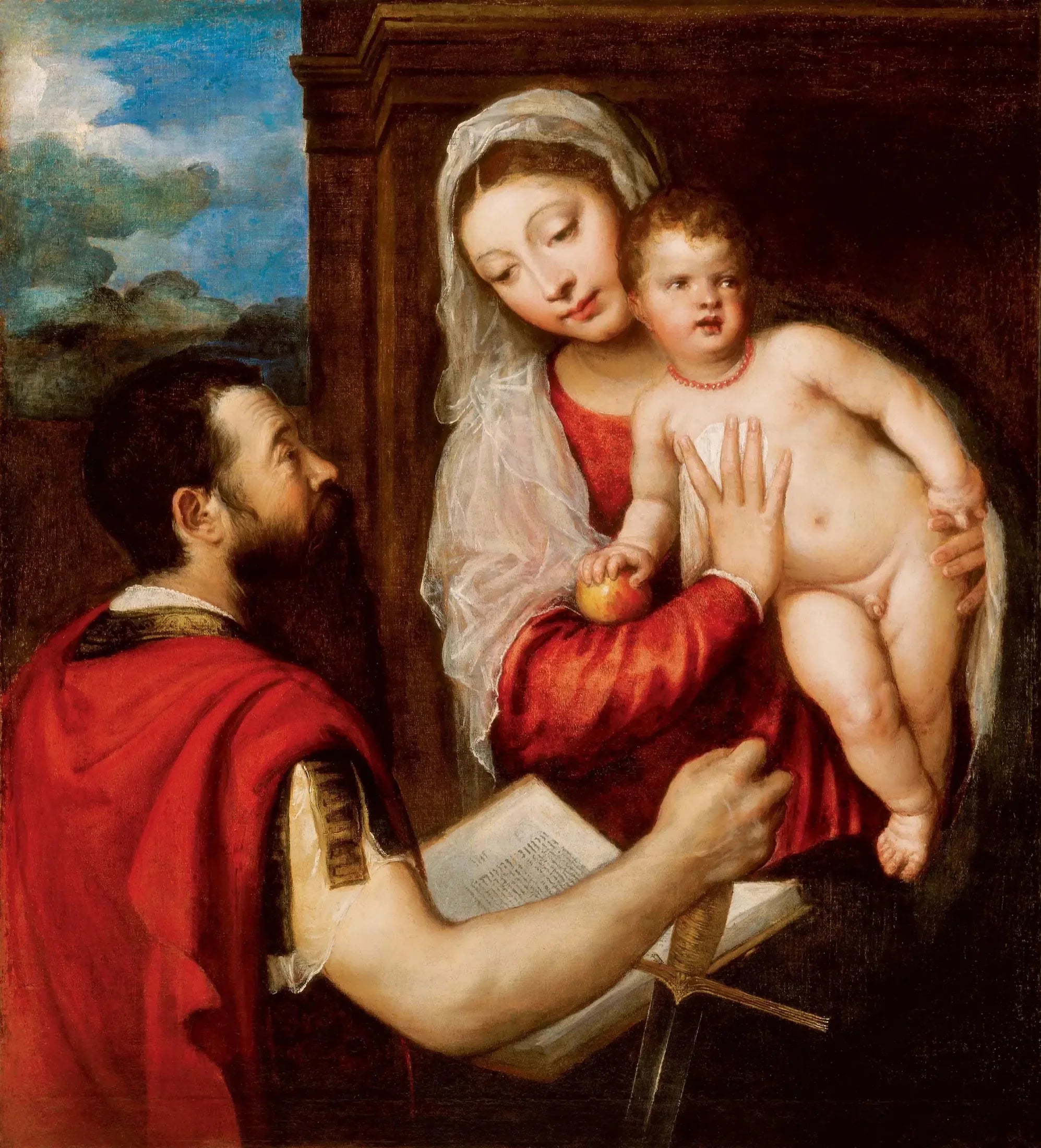 Vierge à l'Enfant avec saint Paul - Titian image 1 reproduction d’œuvre d’art à l’huile