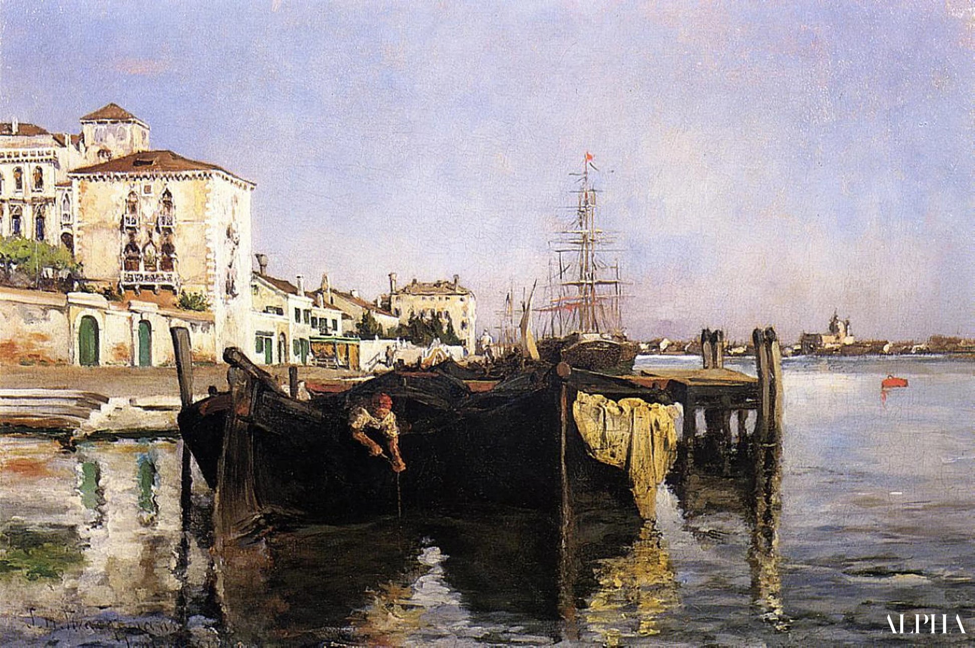 View of Venice - John Henry Twachtman - Reproductions de tableaux et peintures haut de gamme