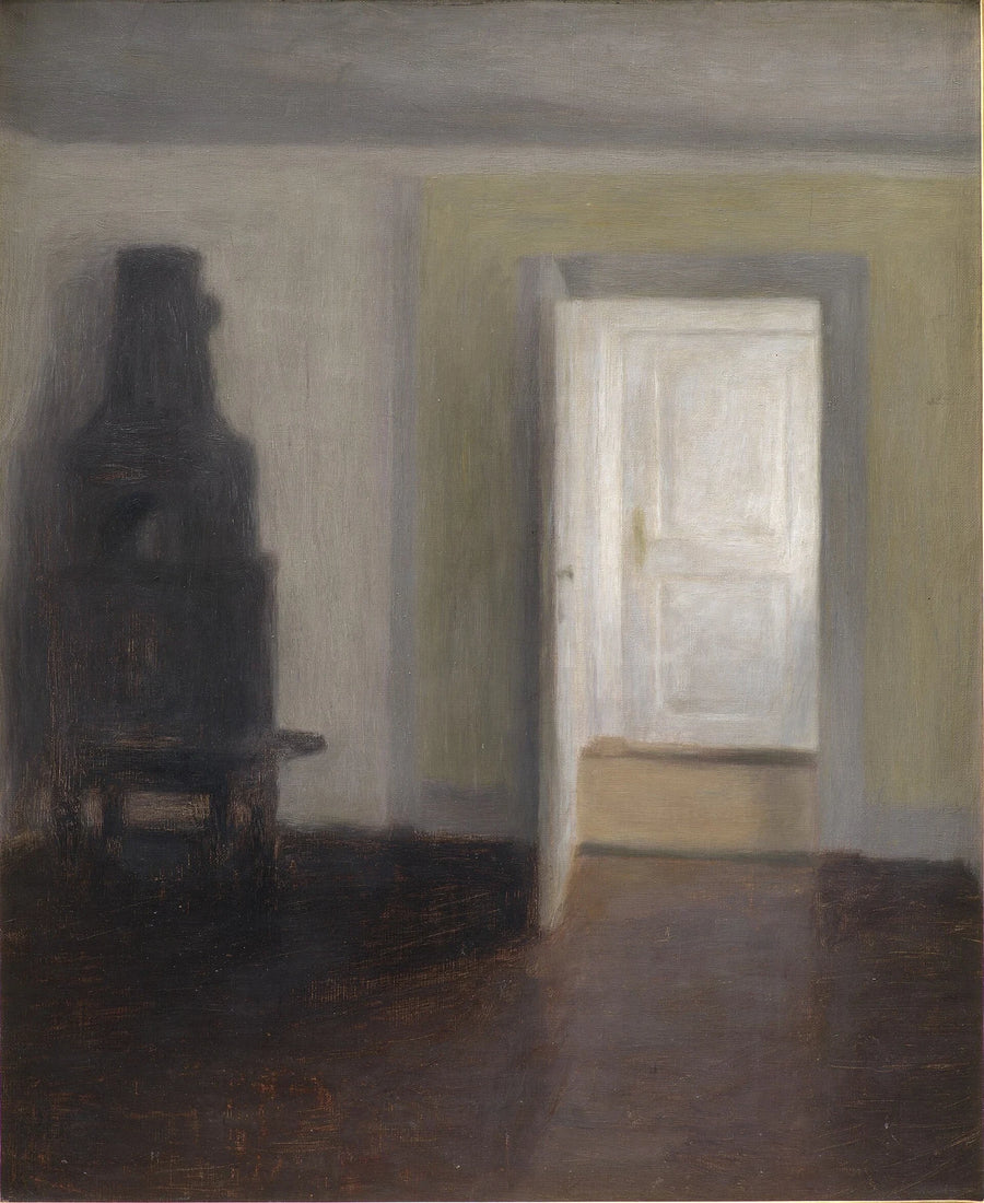 Intérieur au vieux poêle, Albertines Lyst, peinture de Vilhelm Hammershøi