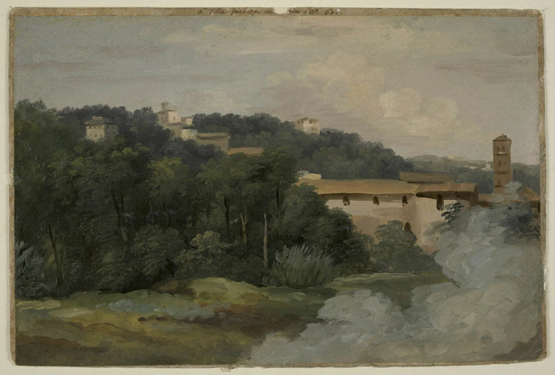 À la villa Farnèse : les maisons sur la colline - Pierre de Valenciennes