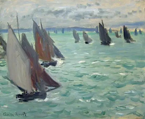 समुद्र में पाल नौकाएँ - Claude Monet