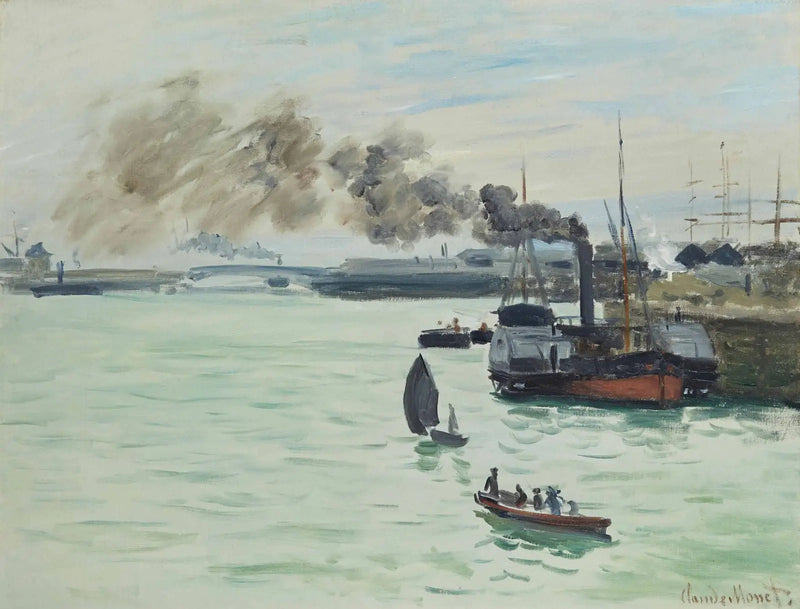 एक बंदरगाह का दृश्य - Claude Monet