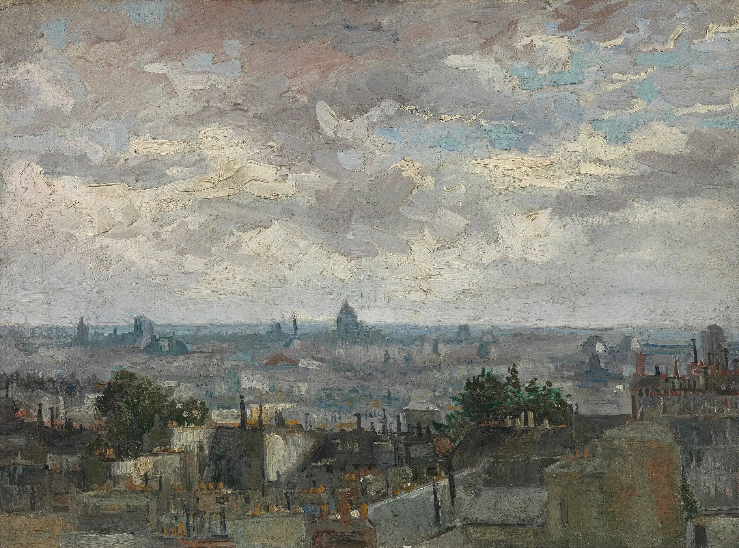 Reproduction du tableau « Vue de Paris - Vincent van Gogh » par Alpha Reproduction en peinture à l’huile