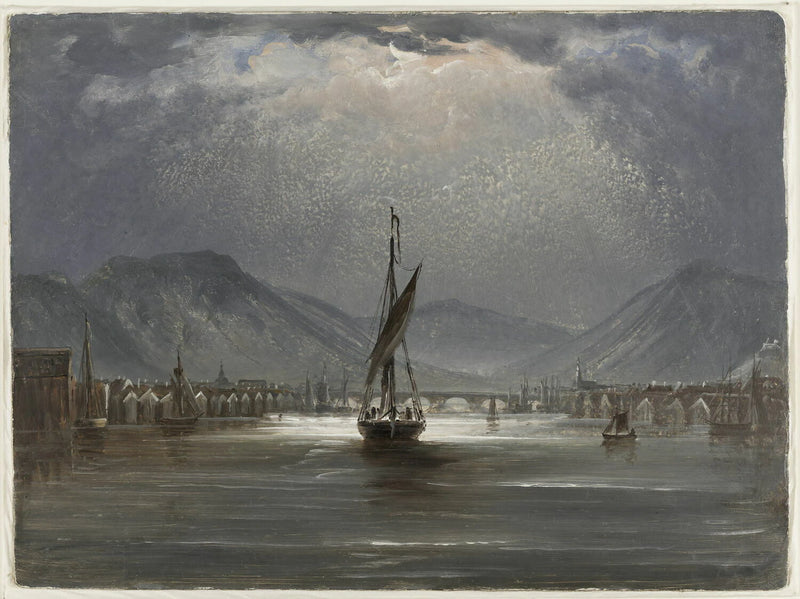 Vue de Drammen (esquisse) - Peder Balke