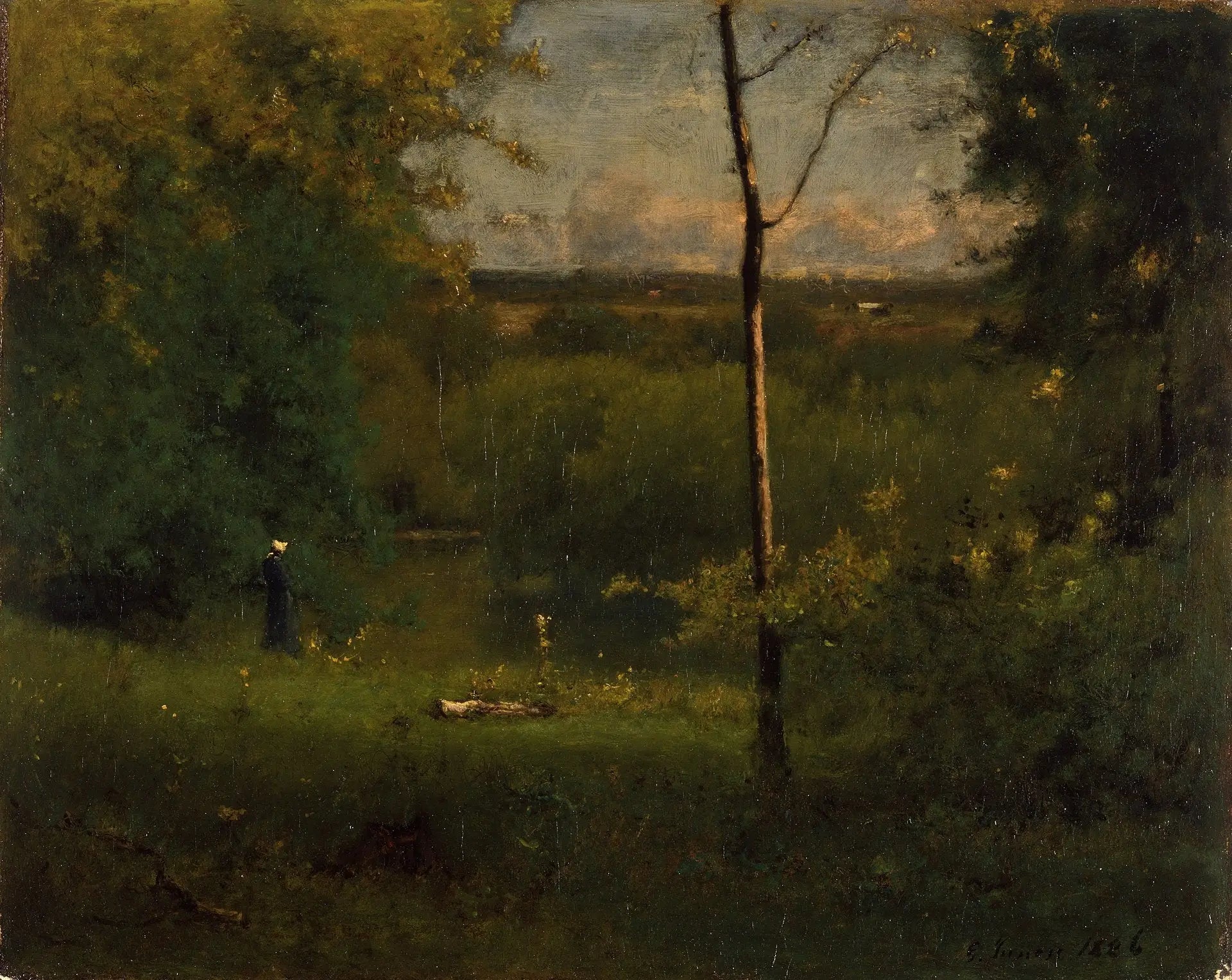 Vue sur la rivière - George Inness image 1 copie peinte à la main à l’huile