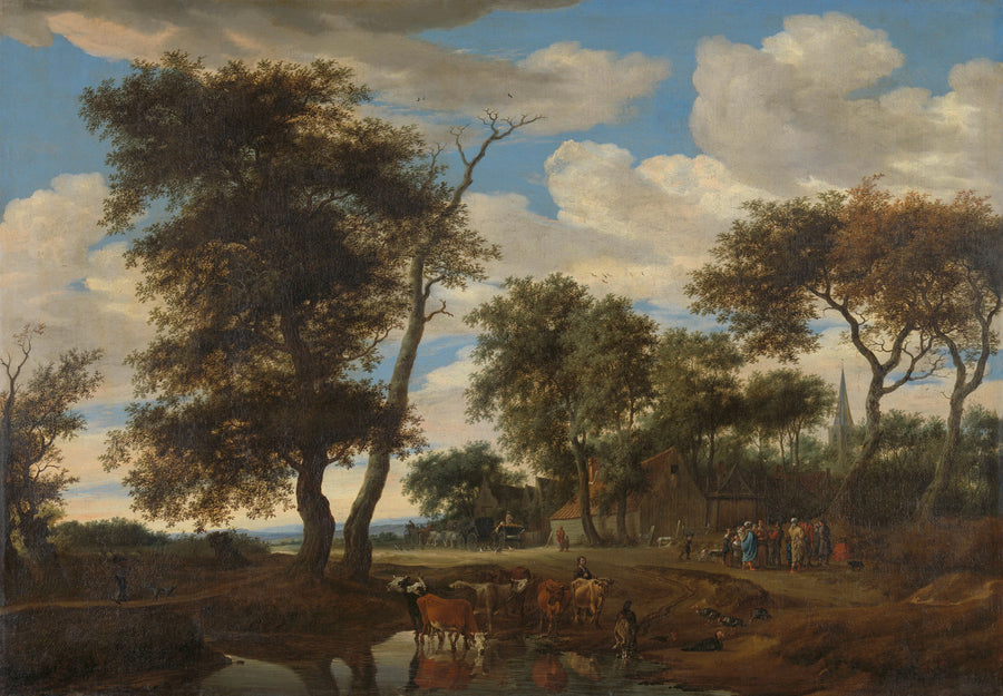 Vue sur le village - Salomon van Ruysdael